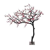 ZXSIU Künstlicher Baum Künstliche Pflaume Bossom Bäume Dekoration Rot Fake Sakura Blume Indoor Outdoor Home Office Party Synthetische Materialien (Color : Red)