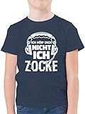 Up to Date Kind - Ich hör Dich Nicht ich zocke Headset Glitch Weiß - 164 (14/15 Jahre) - Dunkelblau Meliert - Tshirt Kinder 152 weiß - F130K - Kinder Tshirts und T-Shirt für Jung