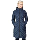 33,000ft Steppmantel Damen Jacke Leicht Parka Wasserdicht Winterjacke Lang Pufferjacke Warme Outdoorjacke Thermolite Steppjacke mit Kapuze Dunkelblau 38