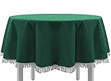 EXKLUSIV HEIMTEXTIL Gartentischdecke mit Fransen Tischdecke rund oval eckig Classic 130 cm rund grü
