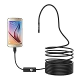 Pancellent USB Endoskop 5.5mm 2 in 1 Wasserdicht Boreskop Inspektion Kamera Mit 6 LEDs Und 3,5 Meter Schlange Kabel USB - Adapter Für Android Phone Tablet Gerät（Einstiegslevel）