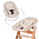 Hauck Neugeborenen Aufsatz / Alpha Bouncer 2in1 / von Geburt an nutzbar / mit sitzeinlage / kompatibel mit Alpha+ und Beta+, Hearts Beige (Beige)