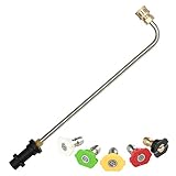 Frunimall Dachrinnenreiniger für Kärcher K2 K3 K4 K5 K6 K7, Hochdruckreiniger Wand Untergestell Waschlanze mit 5 Stück Sprühdüsen für Hochdruckreiniger Wasser Besen Unterfahrzeug Reiniger (90 Grad)