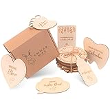 Emma&Max® Holz Meilensteinkarten Baby | 38 Meilensteine für Baby-Fotos deutsch | Premium Edition| Ø13cm | Geschenk zur Babyparty, zur Geburt für Mädchen und Jungen | Meilensteinkarten Baby H