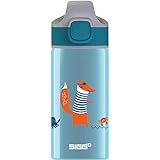 SIGG Fox Kinder Trinkflasche (0.4 L), schadstofffreie Kinderflasche mit auslaufsicherem Deckel, Trinkflasche aus Aluminium mit S