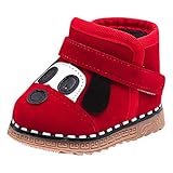 Snakell Mädchen Winterschuhe, Kinder Wärme Gefütterte Schneestiefel Baby rutschfest Stiefel Kleinkindschuhe Weichsohlen Cartoon Welpe Boots Kinderstiefel aus Lammfell und Wild-Leder S