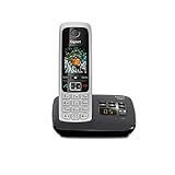 Gigaset C430A Schnurloses Telefon mit Anrufbeantworter (DECT Telefon mit Freisprechfunktion, klassisches Mobilteil mit TFT-Farbdisplay) schwarz-silb