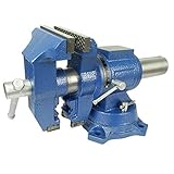Schraubstock, Multifunktionsschraubstock 360° Drehteller Werkbankschraubstock 125mm mit Amboss für Flachschleifmaschinen Fräsmaschinen Erodier und EDM- und WEDM-Werkzeugmaschinen (Sphäroguss, Blau)