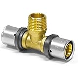 Pipetec Press-T-Stück mit Außengewinde 32 x 3-1 1/4' - 32 x 3