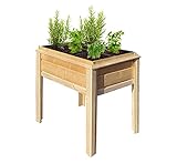 HOCHBEET mit abnehmbaren Töpfen Holz Frühbeet Anzuchtbeet für Gemüse oder Blumen für Garten Terrasse Balkon Pflanzkübel Pflanzkasten Kräuterbeet Blumenkasten Blumentopf Kasten für gemüsep