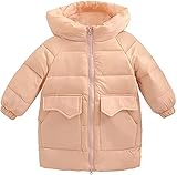 FAIRYRAIN Kinder Jungen Mädchen Winterjacke mit Kapuze Mittellang Puffer Mantel Steppjacke Warm Winddicht Oberbekleidung Wintermantel 90