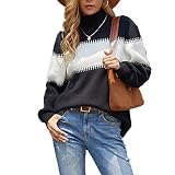 ZYHOOD Damen Dicker Pullover Rollkragenpullover Warme Winter Grobstrickpullover Zopfmuster Casual Elegante Strickpullover Frauen Einfarbig Gestrickt Pulli Oberteile Pullover Tops Rollkragenp