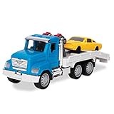 Driven Micro 2er Set Abschleppwagen und Rennauto 20 cm mit Lichtern und Tönen – Spielzeugauto LKW mit Funktionen – Spielzeug ab 3 J