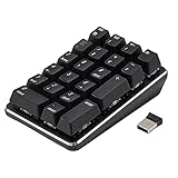 MagiDeal Kompakte Mini Smart 2.4G Wireless Mechanische Zifferntastatur Numpad Gaming-Tastatur für Laptop Notebook Tablets Schwarz - Farb