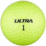 Wilson Ultra, 2-Piece Golfbälle für mehr Länge, 15er-Pack, Weiche Ionomerhülle , Ultra , Gelb