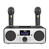 PaNt Bluetooth Karaoke-Set Tragbare Karaoke Maschine 2 Drahtlosem Mikrofon, Bluetooth Karaoke Home KTV Party, LED-Leuchten, Tablet-Halter, für Heimparty, Meeting, Hochzeit, Picknick, Schw