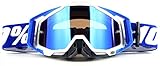 Army Fan Outdoor-Sportbrille Kriegsspiel Militär Kit Polarisierte Sonnenbrille Herren Taktische Augenschutz Windschutz Airsoft Ski Bike (weiß-blaue Linse)