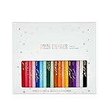 Gel Eye Liner Pencil Set 18 Farben Sweatproof Eyeliner Glatt und Feiner Filz-Tip Matte Finish Bunter Eyeliner Set für Halloween Cosplay Party Make-up