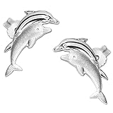 Clever Schmuck Silberne Damen Kinder Ohrringe als Ohrstecker Delfinpaar 11 mm 2x Delfin matt glänzend STERLING SILBER 925 im Etui b