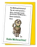 Lustige XL Weihnachtskarte Hund und Weihnachtsbraten, tierisch unschuldige Weihnachtsgrüße - für Hundebesitzer, Hundefans und Hundeliebhaber - mit Umschlag (DIN A5)