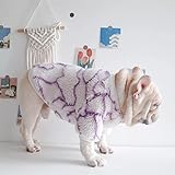N/Ａ Haustierkleidungsjacke hält im Winter mit Samt warm  Haustier Hund Pullover Pullover Süßer Print Hundemantel   Bulldog H