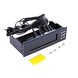 Gobutevphver LCD-Panel CPU-Lüftergeschwindigkeitsregler Temperaturanzeige 5,25 Zoll PC-Lüftergeschwindigkeit Durable Controller Luftgekühlte Lüftersteuerung - Schw