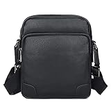 Herren Arbeit Umhängetasche Schultertasche, Herren Echtes Leder 9.7 Zinch Tablet Aktentasche Umhängetasche Vertikale Casual Messenger Bag Office Reise Business Crossbody Bag Classic Businesstasche M