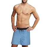 urban ace | Classics | Badeshorts, Badehose | für Männer aus schnelltrocknendem Material, Zweifarbige Bermuda Schwimmhose (blau/schwarz, L)