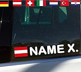 topdesignshop Fahrername Auto Aufkleber Motorsport Name Flagge Sticker Racing Namensaufkleber Wunsch Tuning Flaggenaufkleber g