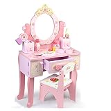 OUPAI Häuser für Modepuppen Pretend Play Play-Kids Schminktisch und Schönheit Spielset, Stuhl und Fashion Make-up-Zubehör for Mädchen (Color : Without Chair, Size : C)