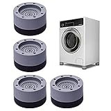 Moocuca 4 Stück Schwingungsdämpfer, Universal Antivibrationsmatte waschmaschinenunterlage, Vibration Dämpfer Pads, Waschmaschine Füße für Waschmaschine & Trockner (3.5cm, Gray)