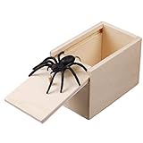 Keenwo The Original Spider Prank Box - Scherzartikel zum Erschrecken Lustig Spinne in Einer Holzkiste Spielzeug-Streich, Geschenk für Frau und Mann witzig Überraschungsbox (Spinne)