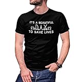 It's a Beautiful Day to Save Lives Herren Schwarz T-Shirt Size M