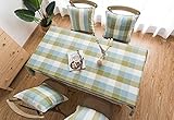 Spitzen Tischdecke Kariert Baumwolle Nachahmung Leinen Prinzessin Rosa Küchentischdecke Couchtisch Set Tischdecke 140x200cm grü