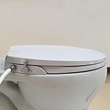 Hibbent Bidet Toilettensitz. Nicht-elektrisch, sanftes Schließen mit selbstreinigender Doppeldüse hygienische Reinigung des Intimbereichs (Rund/Standard O-Form) OB108 weiß