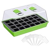 WELLGRO Anzuchtschale - Zimmergewächshaus mit belüftbarer Abdeckhaube und Pflanzschildern - 1, 2 oder 4 Stück - 38 x 24 x 19 cm, Stückzahl:1 Stück