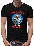 TShirt-People Los Pollos Hermanos V-Kragen T-Shirt Herren S Dunkelb