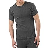 Eurotshirts Klassische Herren Unterwäsche, warm, Thermounterwäsche Gr. S, Dark Grey Short Sleeve Top