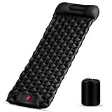 Karvipark Camping Isomatte, Ultraleichte Luftmatratze mit Kopfkissen, Faltbar Leicht Kleines Packmaß, Wasserdicht Schlafmatte für Outdoor, Reise, Wandern, S