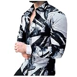 AXIU Weihnachts Hemden Herren Lustig Funky 3D Druck Weihnachtshemd Christmas Shirt Langarm Knöpfbar Freizeithemd Stehkragen Herrenhemd Ugly Xmas Sweater Weihnachtsfeier Shirt M-4XL