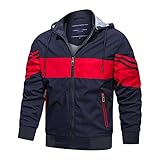 Winterjacke Herren mit Kapuze Herbst Winter Fliegerjacke Bomberjacke Slim Fit Softshelljacken Leicht Herbstjacke Wanderjacke für Männer Sport Outdoor Windjacke Winddichte Atmungsaktiv Freizeitjack