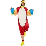 TecTake dressforfun Kostüm Papagei für Sie und Ihn | Aus kuscheligem Plüschstoff | Vorne hat es einen praktischem Reißverschluss | inkl. Stulpen mit Klettverschluss (XL | Nr. 300877)