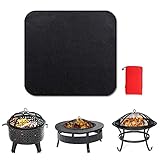 MisFox Camping Fireproof BBQ Grill Mat for Floor,Foldable Grill and Fire Pit High Temperature Mat, Splatter Protector Pad,Fireproof Underlay to Protect Your Patio, Lawn, Camping Site from F