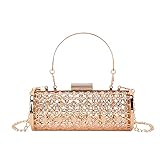 Abendtasche Damen Clutch Damen Gold Kette Clutch Schulter Eimer Henkeltasche Damen Kleine Hohle Handtasche Gold1