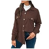 XIAOFUPO Damen Herbst/Winter Jacke Offene Front Lose Strickjacke Mantel Einfarbige Nähte Mittellanger Mantel Bequeme Kleidung Groß Größe Baumwoll Winterjack