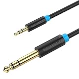 VENTION 3,5-mm-Buchse bis 6,35-mm-Buchse Kabel Aux-Adapter Stereo-Audiokabel Digitale Schnittstelle Instrumentenkabel Unterstützt Gitarre, Mixer, Mikrofon, Recorder, Mixer, Verstärker usw. (5 m)