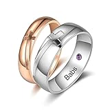 Partnerringe mit Gravur Edelstahl Verlobungsring für Sie und Ihn Personalisierte Paar Ringe Geschenke für Jubiläum Weihnachten Valentinstag