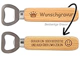 SNEG Flaschenöffner aus Holz mit Gravur (Text + Motiv) (beidseitige Gravur)