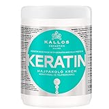 Kallos KJMN Creme mit Keratin & Milchproteine für trockenes, brüchiges und chemisch behandeltes Haar, 1000