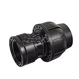 Agora-Tec PE-Fitting Kupplung 25 mm x 1 Zoll IG (30,3 mm) für PE-Rohr 25 mm SCHWARZ